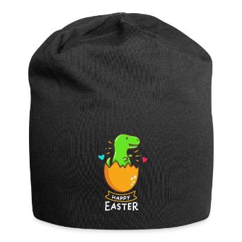 T-Rex - Easter - Happy Easter - Gift - Easter Egg - Jersey Beanie - black - Front