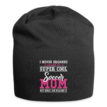 Super Cool Soccer MOM - Shirt - Jersey Beanie - black - Front
