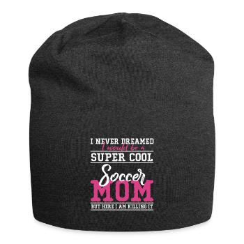 Maman du football super cool - chemise - Bonnet en jersey - charbon - Devant