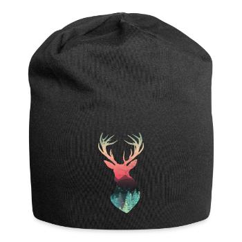 Bois de cerf rouge cerf wapiti cerf orignal - Bonnet en jersey - noir - Devant