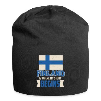 Finnland - Jersey-Beanie - Schwarz - Vorne