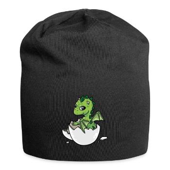Petit bébé dragon dragon naissance oeuf coquille - Bonnet en jersey - noir - Devant