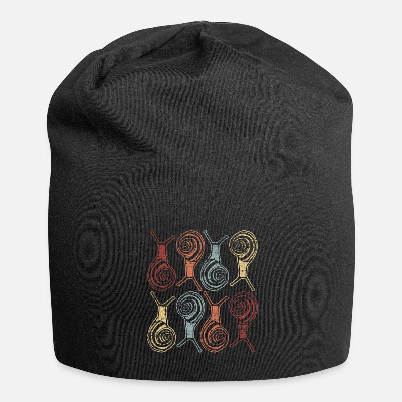 Animaux escargots - Bonnet en jersey - noir