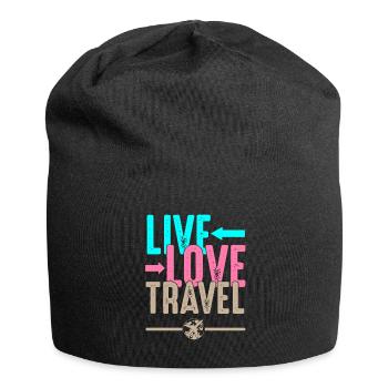 Live travel travel travel wanderlust - Bonnet en jersey - noir - Devant