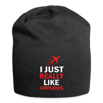 Chemise aviateur avion - Bonnet en jersey - noir - Devant