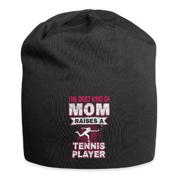 Tennis Mutter Tennisspieler Geschenk Muttertag - Jersey-Beanie - Schwarz - Vorne