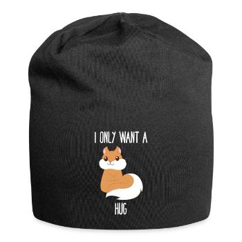 Eichhörnchen - Eichkätzchen - Kuscheln - Jersey-Beanie - Schwarz - Vorne
