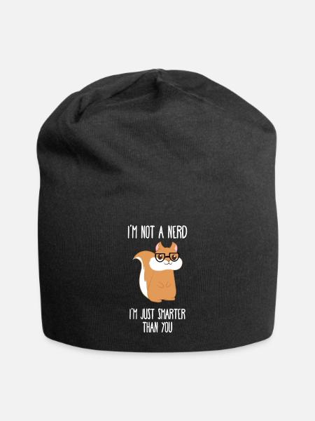 Squirrel - Intelligent - Squirrel - Smart - Jersey Beanie - black