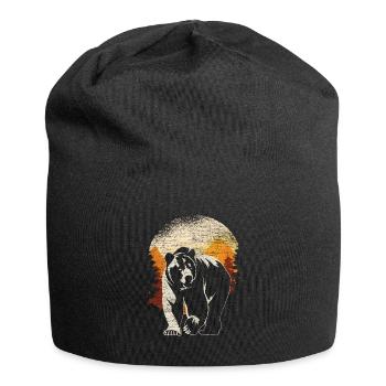 Bär Braunbär Wald - Jersey-Beanie - Schwarz - Vorne