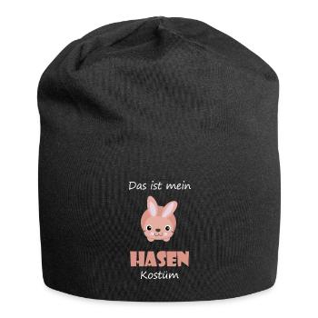 Hasenkostüm Geschenkidee für Faschingsmuffel - Jersey-Beanie - Schwarz - Vorne