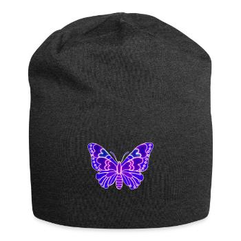 Beautiful light butterfly - Jersey Beanie - charcoal grey - Front