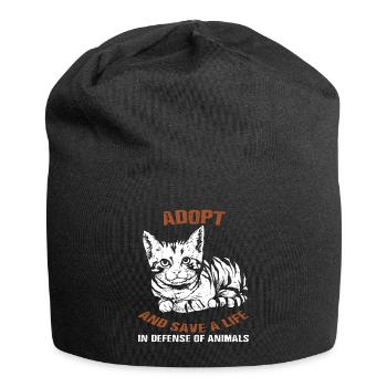 Adoption de la protection des animaux chats - Bonnet en jersey - noir - Devant