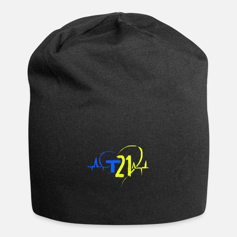 Down Syndrom Chromosom Trisomie 21 Awareness 321 - Jersey-Beanie - Schwarz