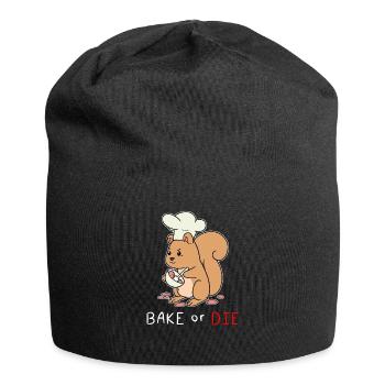Süßes Backen Bäcker Konditor Eichhörnchen Geschenk - Jersey-Beanie - Schwarz - Vorne