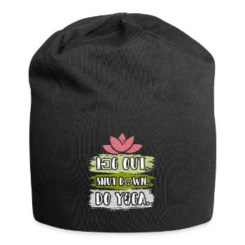 Logout Shutdown Do Yoga - Jersey-Beanie - Schwarz - Vorne