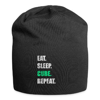 Eat Sleep Cube Repeat - Jersey-Beanie - Schwarz - Vorne