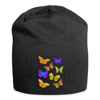 Schmetterlinge - butterfly - Shirt - Jersey-Beanie - Schwarz - Vorne