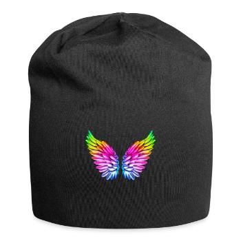 LGBT Ailes anges ailes coloré arc-en-ciel - Bonnet en jersey - noir - Devant