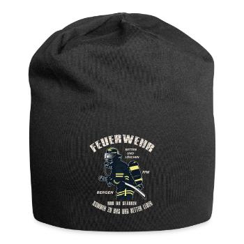 Pompier pompier pompier femme cadeau - Bonnet en jersey - noir - Devant