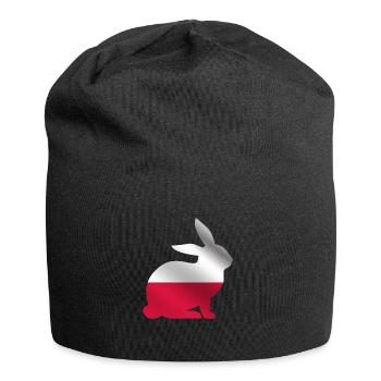 Polska Hase | Polen Polnische Flagge - Jersey-Beanie - Schwarz - Vorne