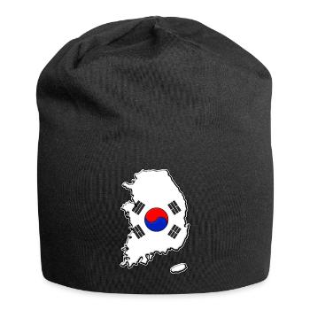Corée du Sud Carte du drapeau - Bonnet en jersey - noir - Devant