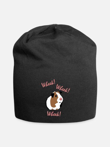 Guinea pig squeak gift idea - Jersey Beanie - black