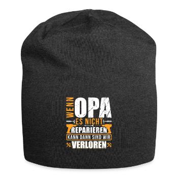 Handwerker Opa Geschenk - Super Vatertagsgeschenk - Jersey-Beanie - Anthrazit - Vorne