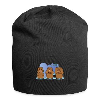 cochons de capybara - Bonnet en jersey - noir - Devant