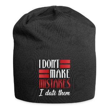 Ich mache keine Fehler, die ich datiere - Jersey-Beanie - Schwarz - Vorne
