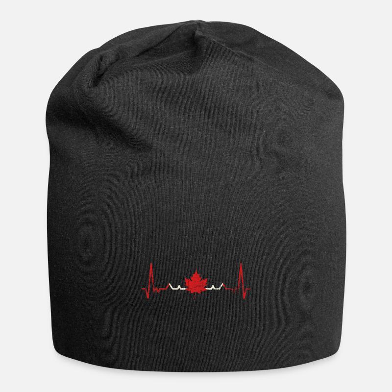 Kanada Herzschlag - Jersey-Beanie - Schwarz