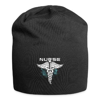 weiß Krankenschwester Gesundheit Geschenk - Jersey-Beanie - Schwarz - Vorne