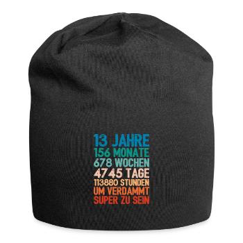 Birthday present For 13 year old 13th birthday - Jersey Beanie - black - Front