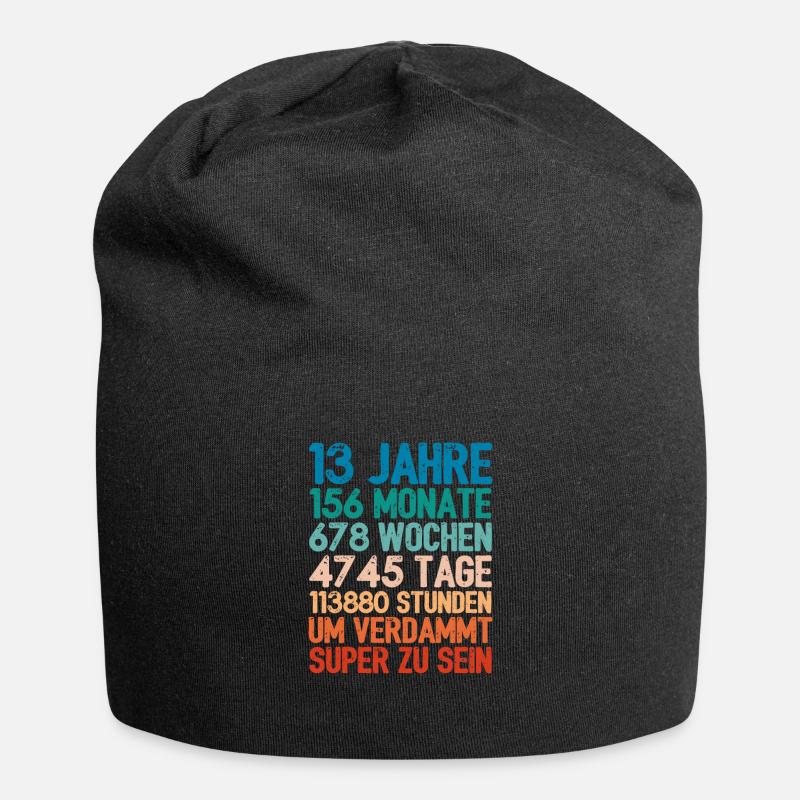 Geburtstagsgeschenk Für 13 Jährige 13. Geburtstag - Jersey-Beanie - Schwarz