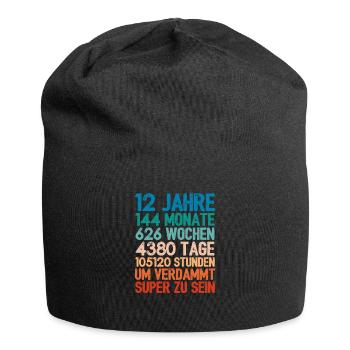Birthday gift For 12 year olds 12th birthday - Jersey Beanie - black - Front
