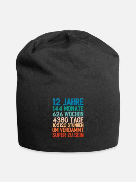 Birthday gift For 12 year olds 12th birthday - Jersey Beanie - black