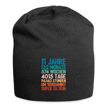 Birthday Gift For 11 Year Olds 11th Birthday - Jersey Beanie - black - Front