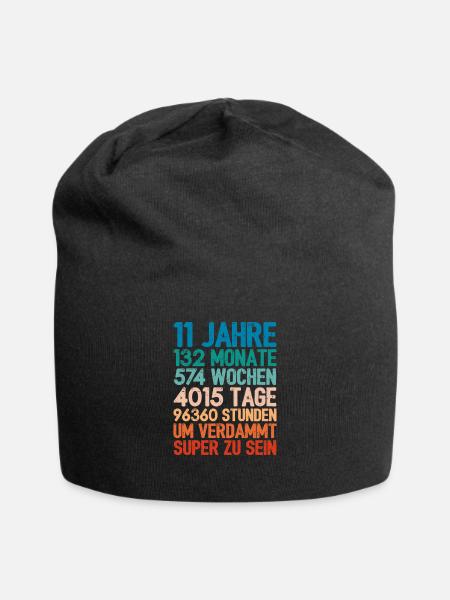 Geburtstagsgeschenk Für 11 Jährige 11. Geburtstag - Jersey-Beanie - Schwarz
