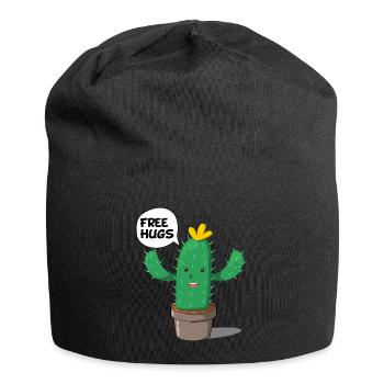 Cactus gratuit câlins kawaii - Bonnet en jersey - noir - Devant