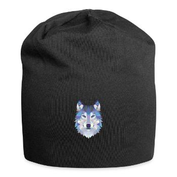 WOLFKOPF MOSAIK KUNST DESIGN WOLF - Jersey-Beanie - Schwarz - Vorne