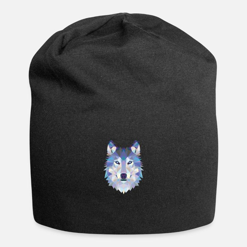 WOLFHEAD MOSAIC ART DESIGN WOLF - Jersey Beanie - black