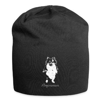 Zwergspitz Pomeranian - Jersey-Beanie - Schwarz - Vorne