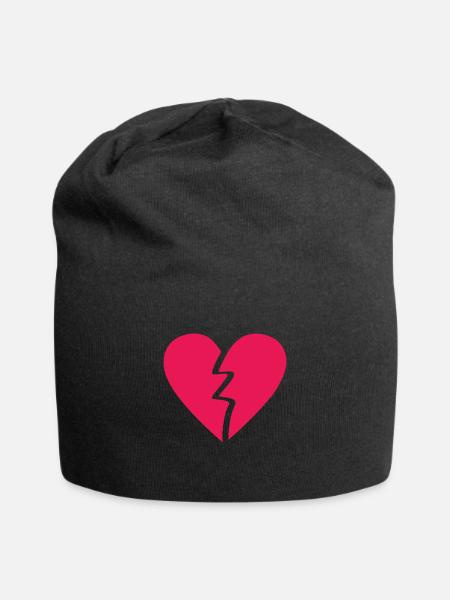 Broken heart - Jersey Beanie - black