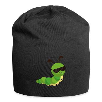 Caterpillar Raupen Design Insekt Geschenk Kinder - Jersey-Beanie - Schwarz - Vorne