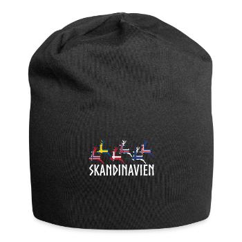 Skandinavien Elch Norwegen Schweden Dänemark - Jersey-Beanie - Schwarz - Vorne