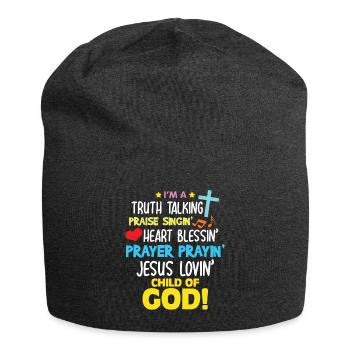 Wahrheit Lob Segen Gebet Gotteskind Christlich - Jersey-Beanie - Anthrazit - Vorne