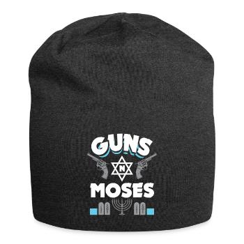 Guns N Moses - Lustiger jüdischer Spruch - Jersey-Beanie - Anthrazit - Vorne