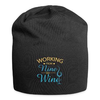 Working from nine to wine - Jersey-Beanie - Schwarz - Vorne