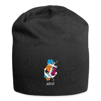 Anchor Flowers Ahoy Gift Idea Gift Mother's Day - Jersey Beanie - black - Front