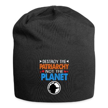 Climate Change Earth Day Environmental Protection Eco Organic Earth - Jersey Beanie - black - Front