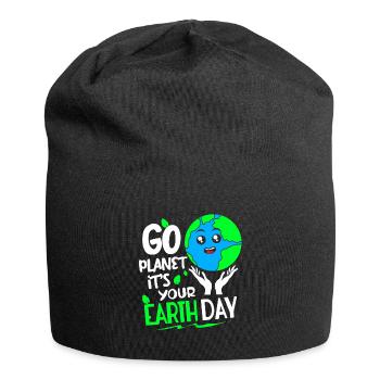 Climate Change Earth Day Environmental Protection Eco Organic Earth - Jersey Beanie - black - Front